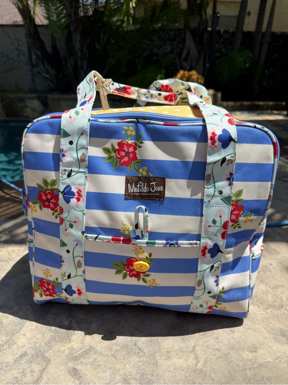 Matilda Jane Blue & White Striped Floral insulated bag - Picture 2 of 7